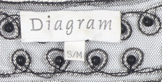 Diagram Women's Black Embroidered Jacket, S/M, Party