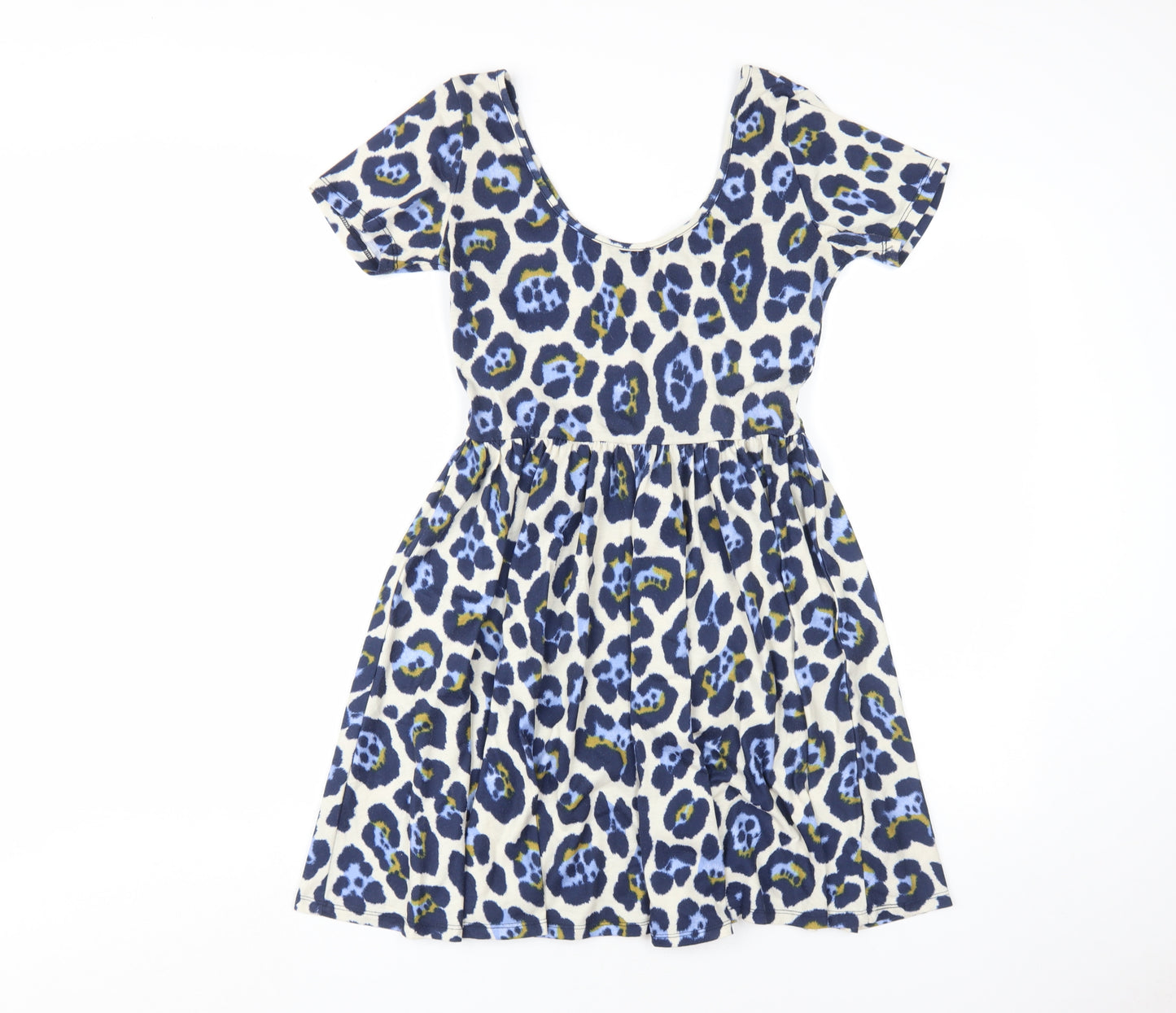 ASOS Women's Blue Animal Print Skater Dress Size 8