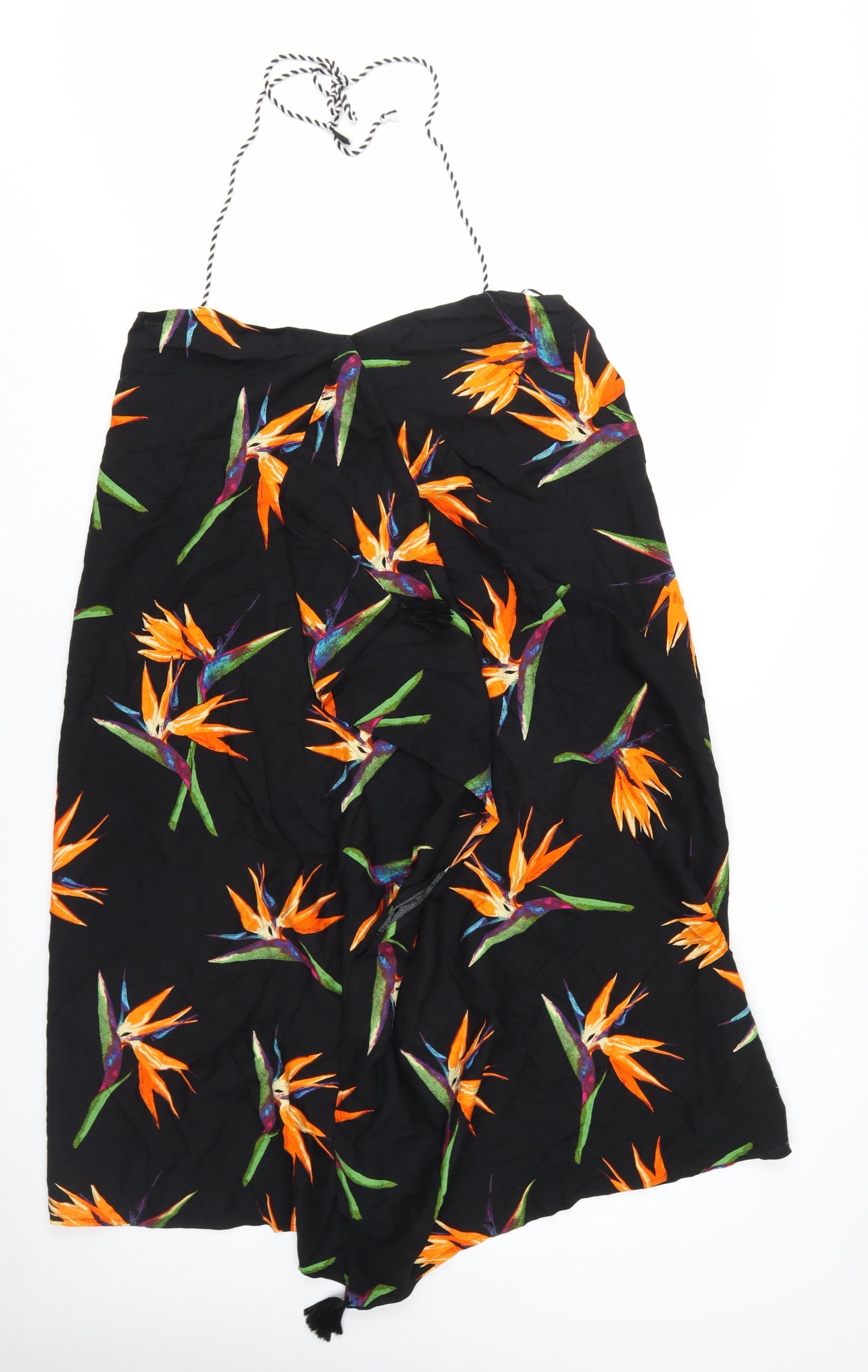 Marks and Spencer Women's Black Floral Slip Dress Size 10