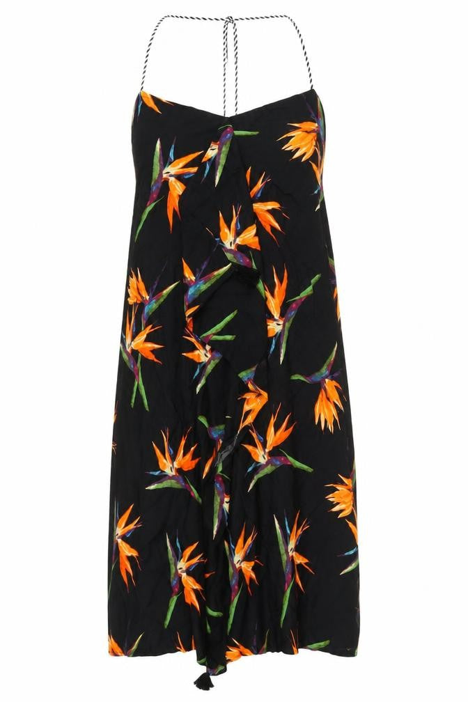 Marks and Spencer Women's Black Floral Slip Dress Size 10