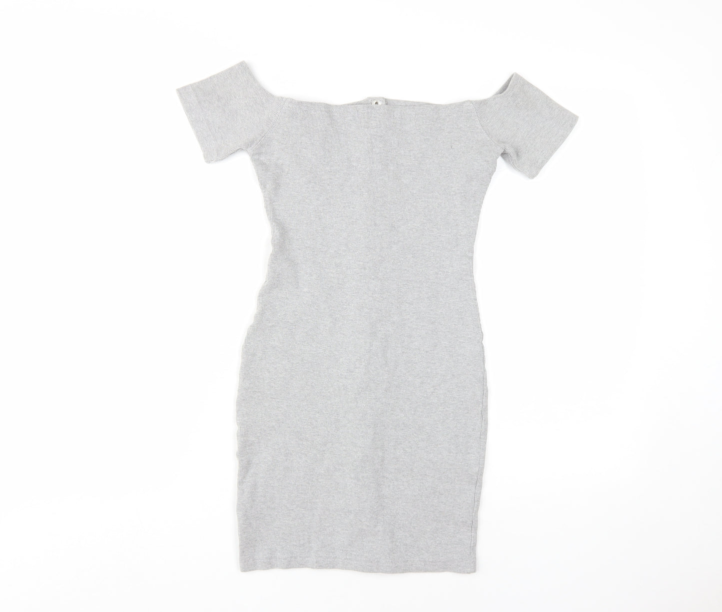 Missguided Grey Off-Shoulder Bodycon Dress UK 8