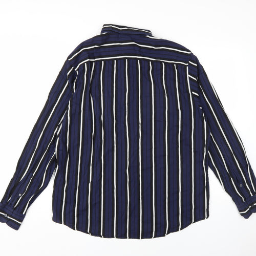 H&M Men's Blue XL Striped Button Shirt