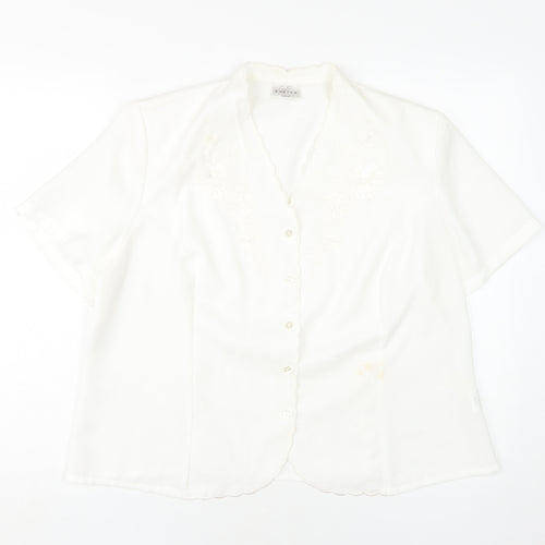 Eastex Women's White Embroidered Blouse Size 20