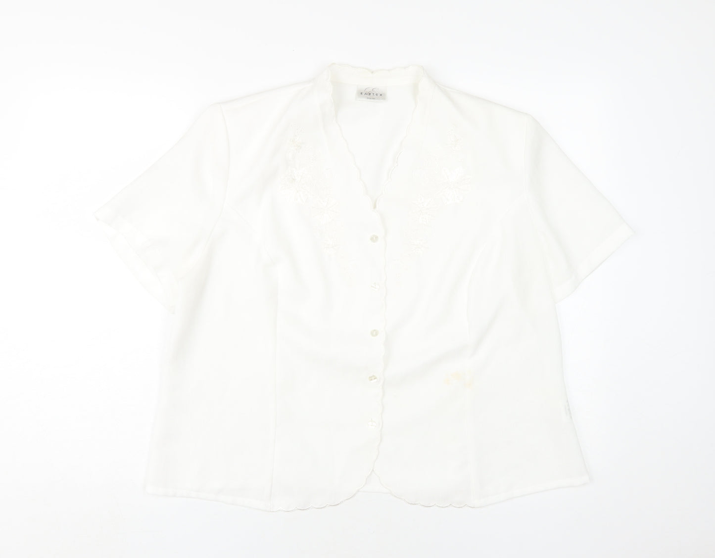 Eastex Women's White Embroidered Blouse Size 20