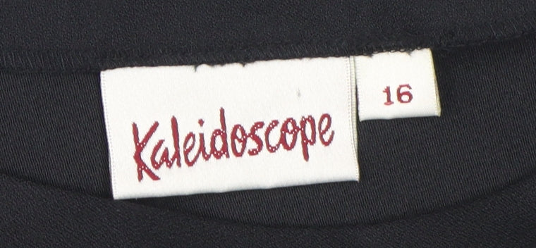 Kaleidoscope Women's Black Embroidered Blouse, Size 16