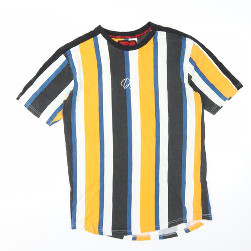DFND Men's Multicoloured Striped S T-Shirt