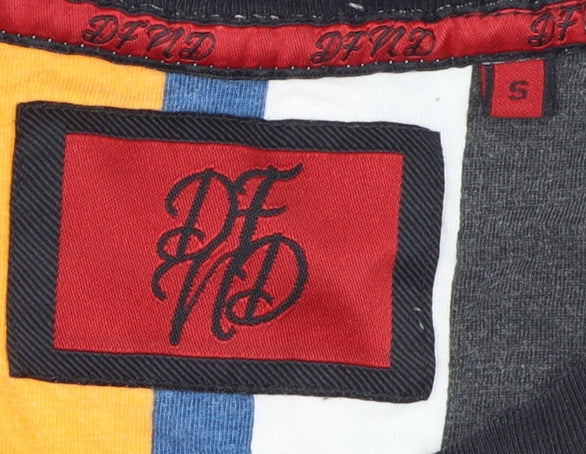 DFND Men's Multicoloured Striped S T-Shirt