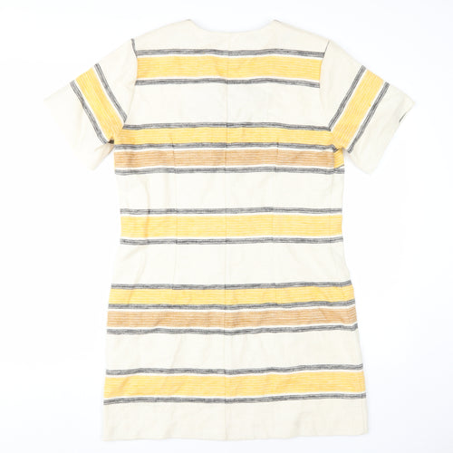 River Island Women's Striped Cotton Linen Shift Dress