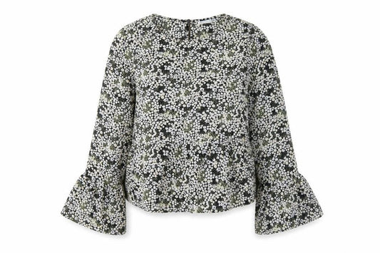 Front view of ASOS Design Women's Black Floral Blouse, size 8