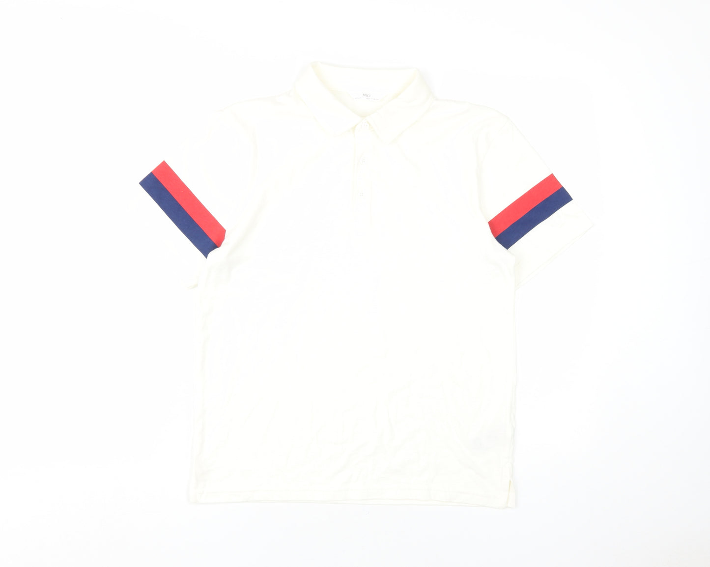 Marks and Spencer Boys Polo Shirt White 12-13 Years