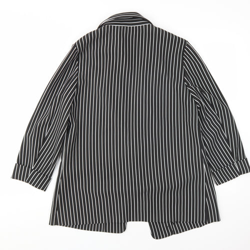 New Look Women's Black Striped Blazer, Size 12, Classic