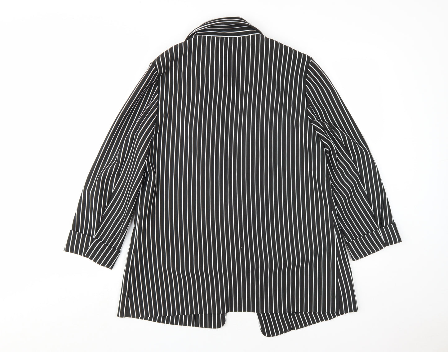 New Look Women's Black Striped Blazer, Size 12, Classic
