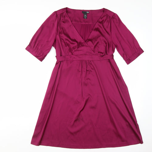H&M Women's Purple Wrap Dress, Size 12, Casual Style