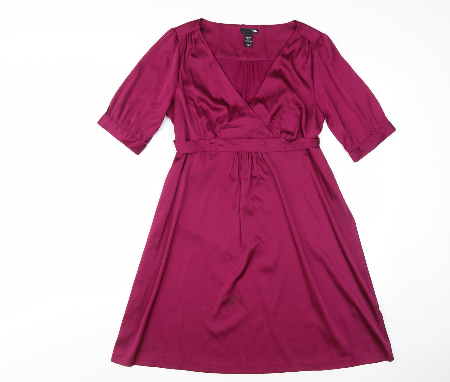 H&M Women's Purple Wrap Dress, Size 12, Casual Style
