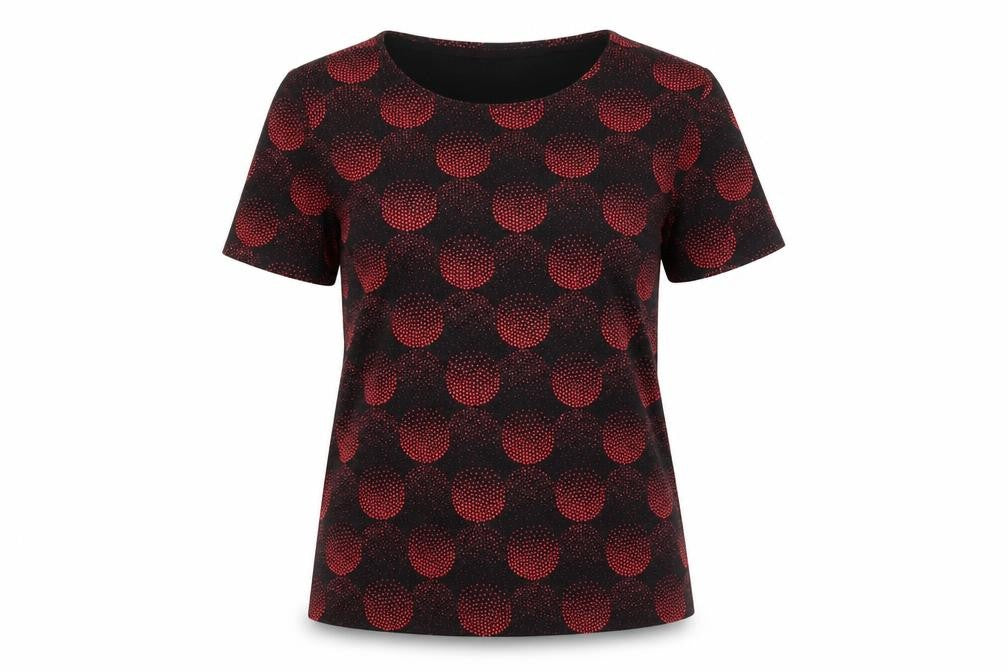 Front view of Julipa Women's Geometric T-Shirt Black, size 14
