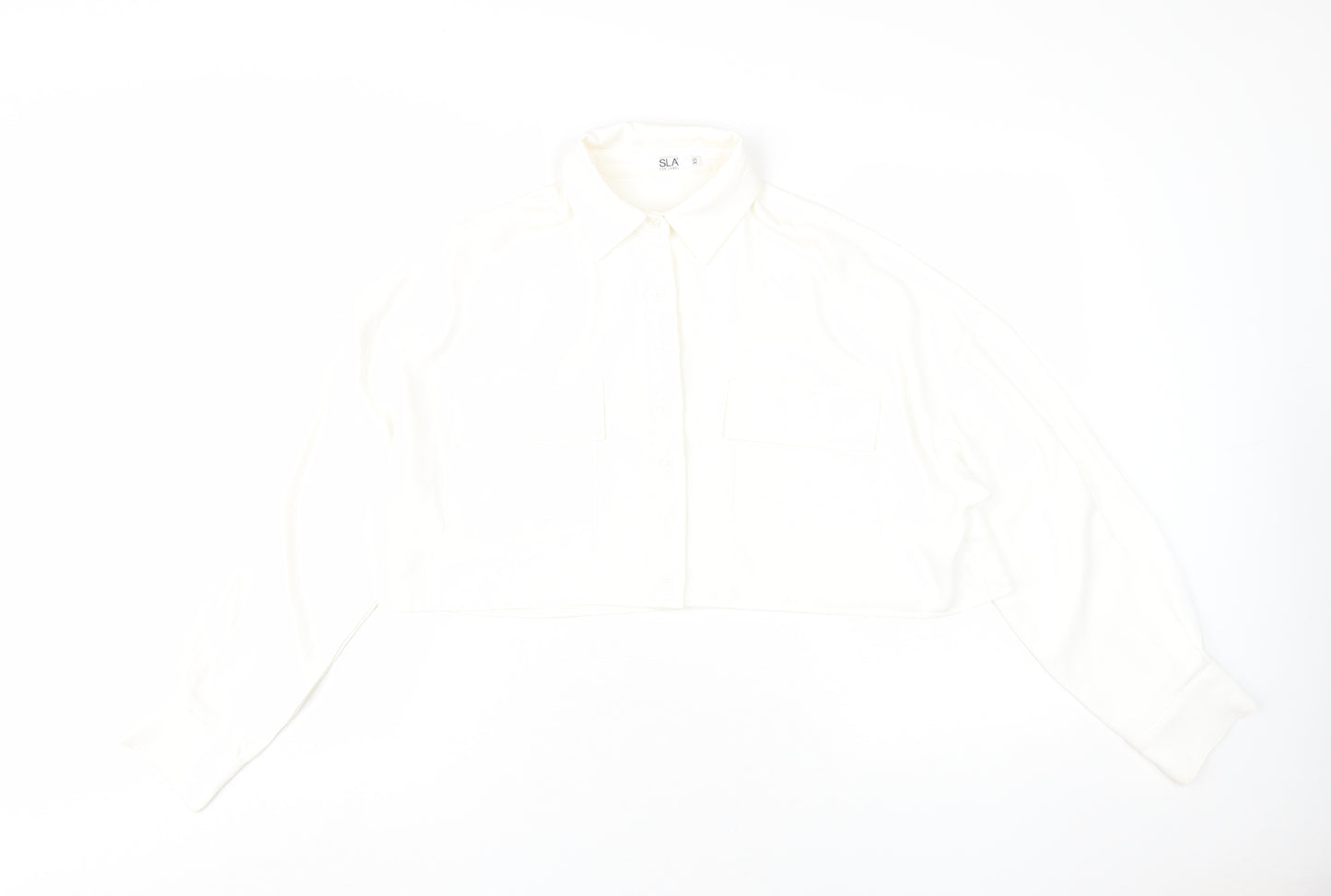 SLA The Label Women's White Cropped Button-Up Shirt