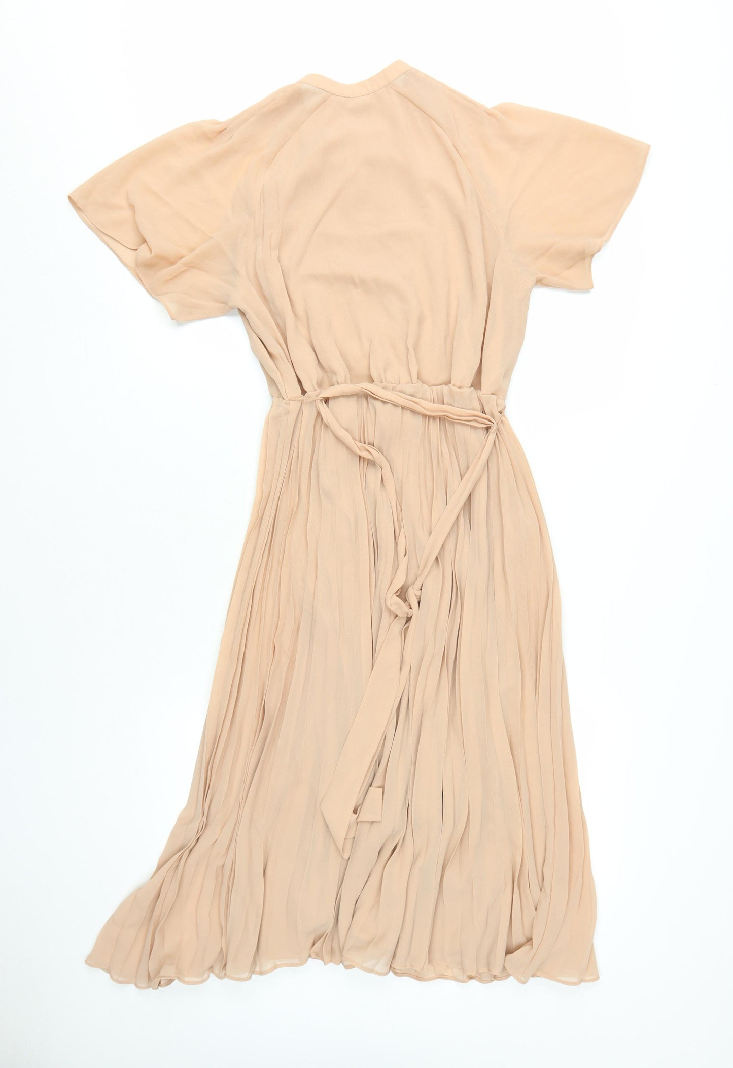H&M Women's Beige A-Line Midi Dress, Size S