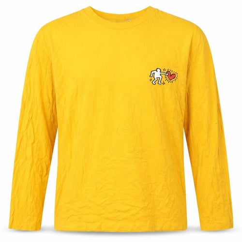 Cros Design Men's Yellow Art Long Sleeve T-Shirt L
