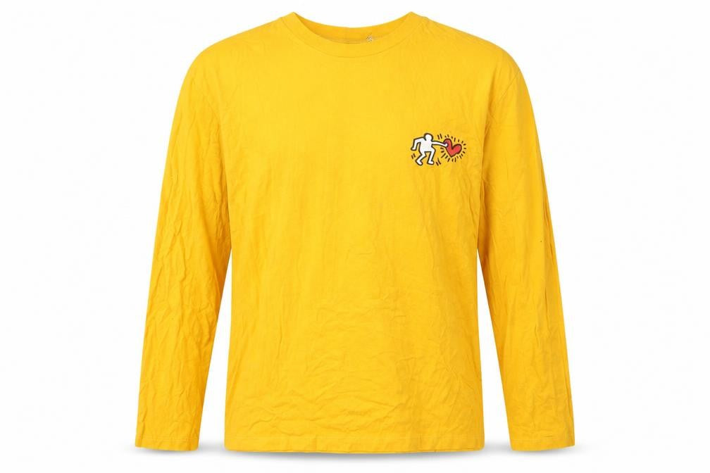 Cros Design Men's Yellow Art Long Sleeve T-Shirt L