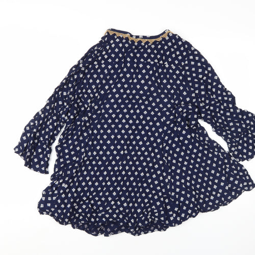 Ioanna Hope Women's Blue Geometric Tunic Blouse, Size 20
