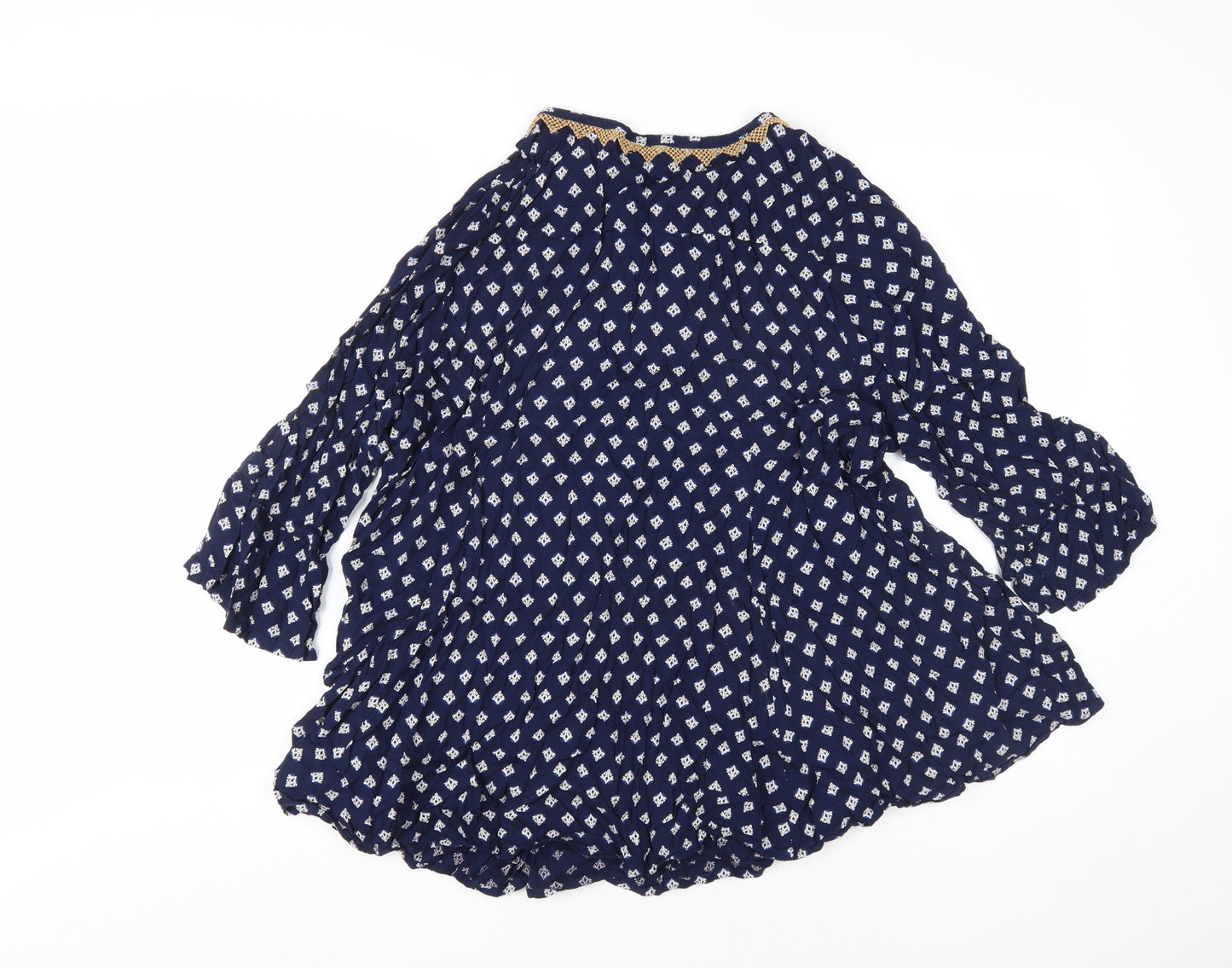 Ioanna Hope Women's Blue Geometric Tunic Blouse, Size 20