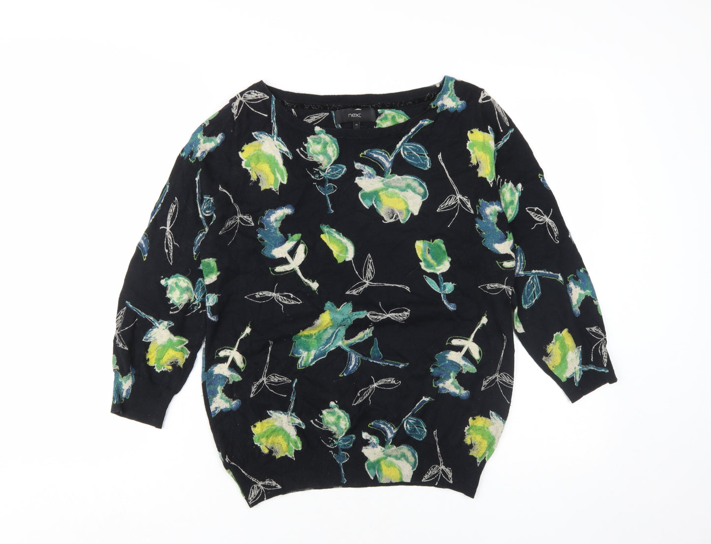 Next Women's Black Floral Pullover Jumper Size 14
