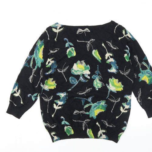 Next Women's Black Floral Pullover Jumper Size 14