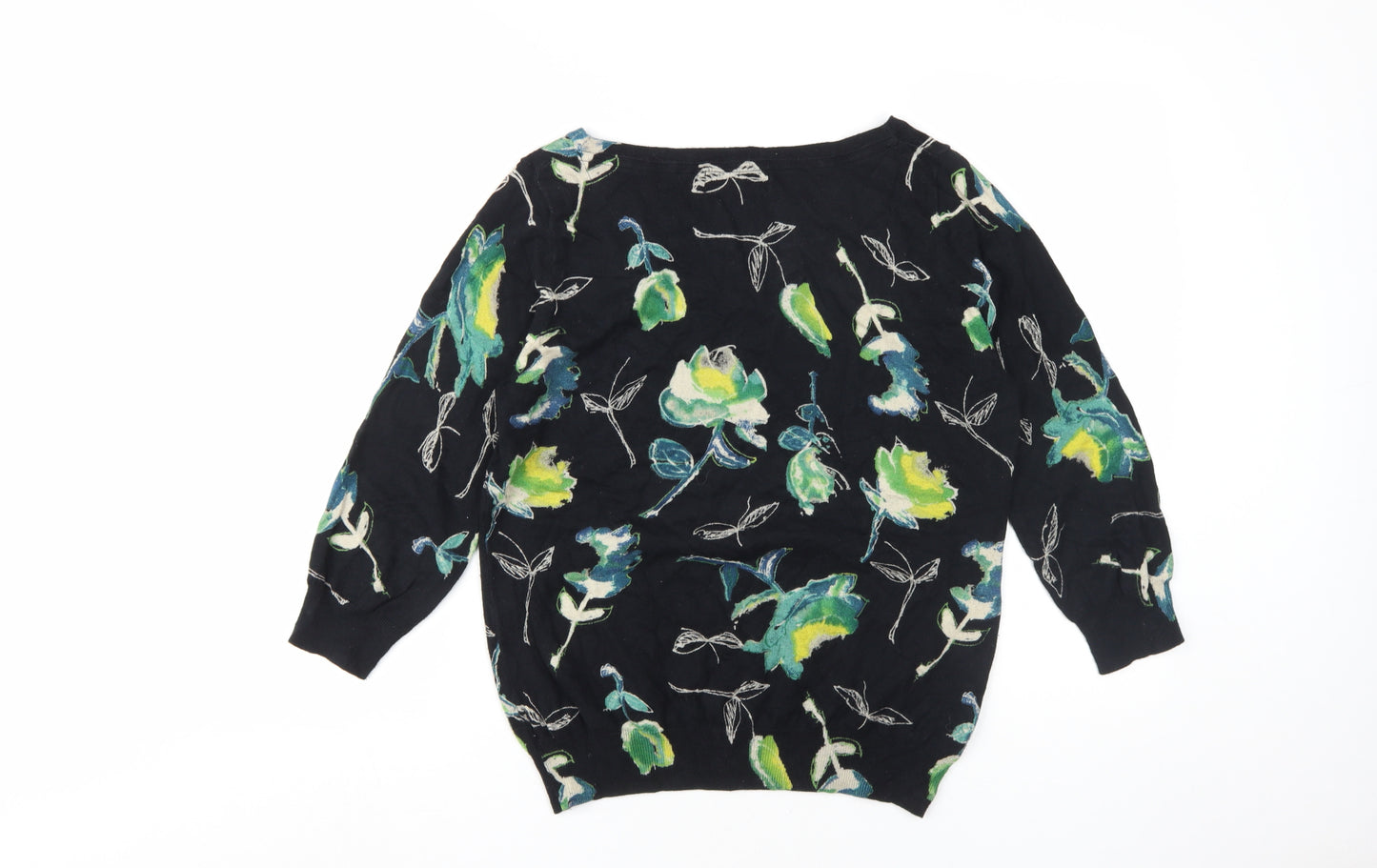 Next Women's Black Floral Pullover Jumper Size 14