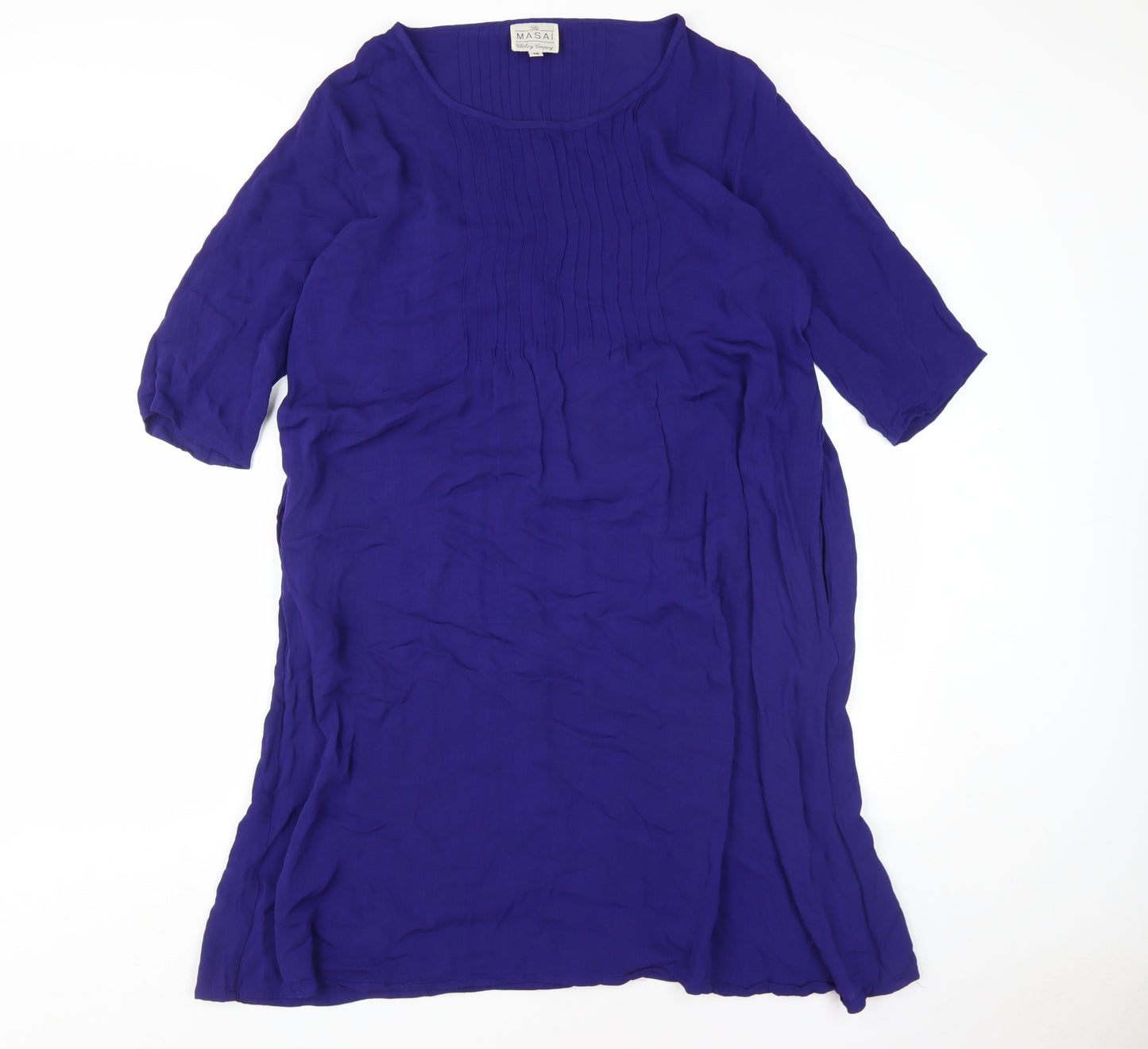 Masai Women's Purple Dress, M, Half Sleeve, Viscose