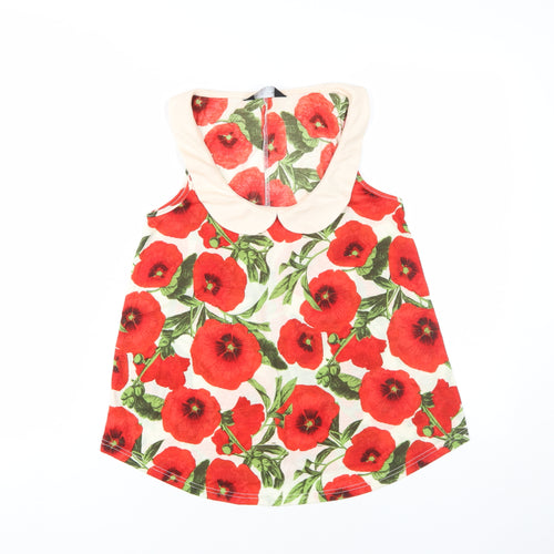 Dorothy Perkins Women's Multicoloured Floral Blouse, Size 8, Cropped Style