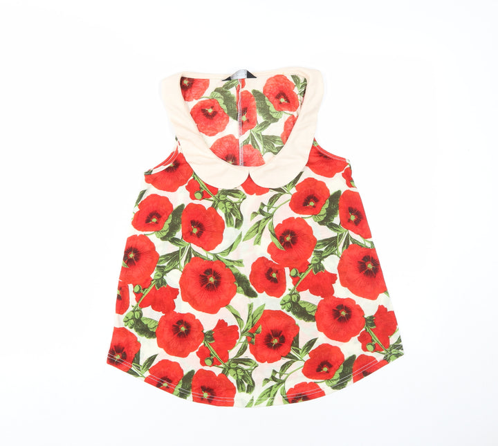 Dorothy Perkins Women's Multicoloured Floral Blouse, Size 8, Cropped Style