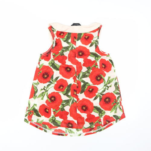 Dorothy Perkins Women's Multicoloured Floral Blouse, Size 8, Cropped Style