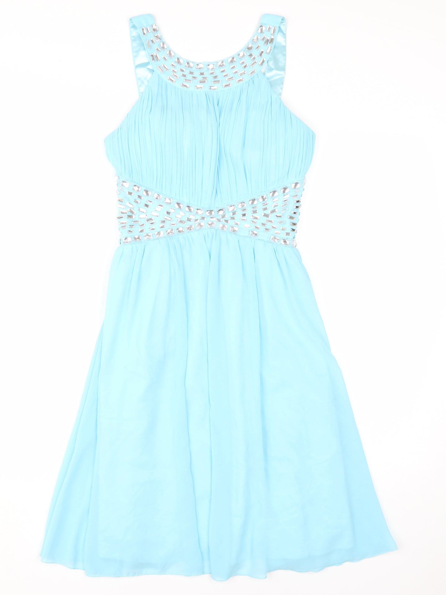 QUIZ Women's Blue Fit & Flare Party Dress Size 10