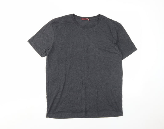 Navy & Navy Men's Grey Crew Neck T-Shirt Size L