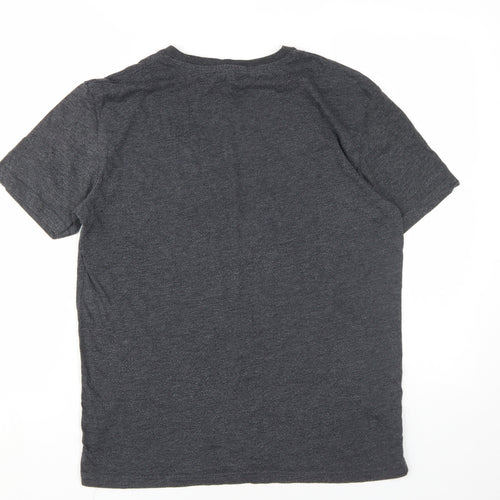 Navy & Navy Men's Grey Crew Neck T-Shirt Size L