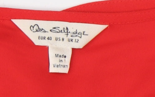 Miss Selfridge Women’s Red Wrap Blouse Size 12