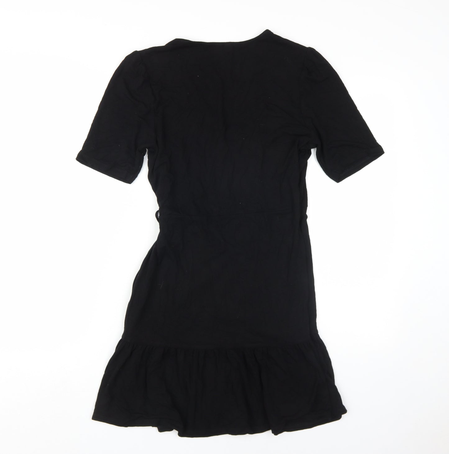 ASOS Black Wrap Dress - Size 12, Women's Half Sleeve