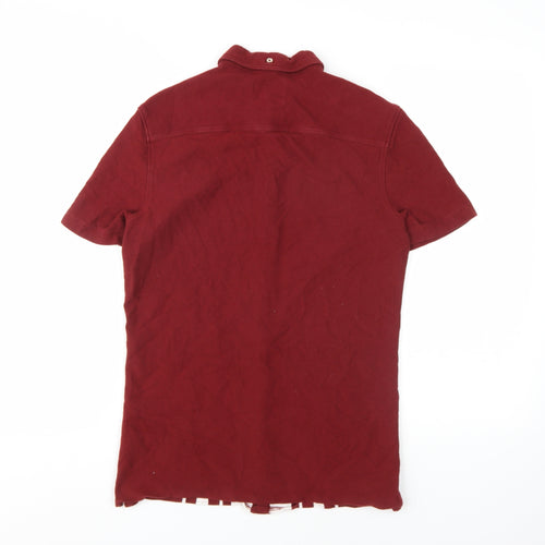 Next Men's Red Striped Button-Up Shirt, S