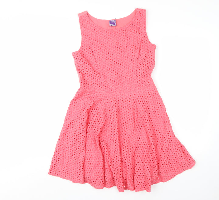 Hooch Women's Pink Fit & Flare Sleeveless Dress - S