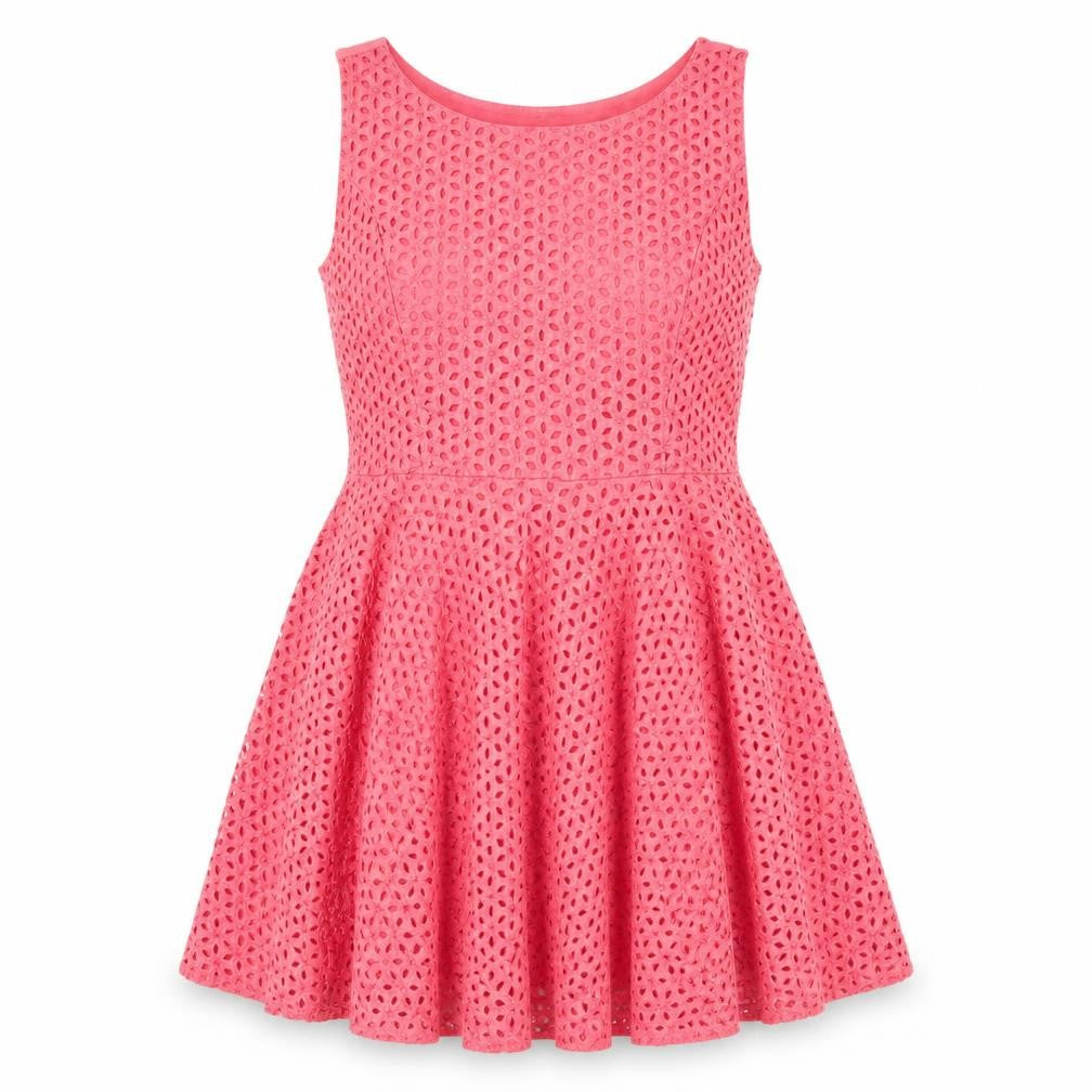 Hooch Women's Pink Fit & Flare Sleeveless Dress - S
