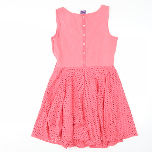Hooch Women's Pink Fit & Flare Sleeveless Dress - S