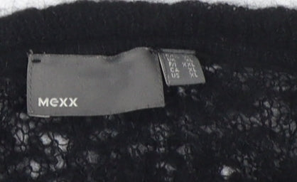 Mexx Women's Black Open Knit Cardigan L