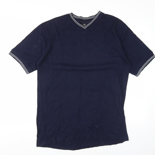 EA Menswear Blue V-Neck Men's T-Shirt L