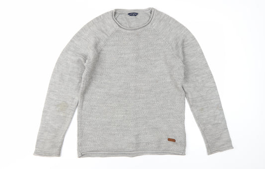 LCW Casual Men's Grey M Waffle-Knit Pullover