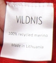 VILDNIS Men's Red V-Neck Pullover Jumper M