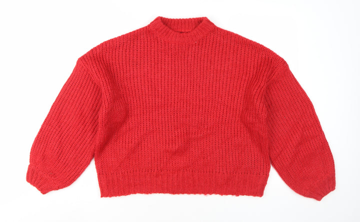 Urban Outfitters Women's Red Mock Neck Pullover Jumper