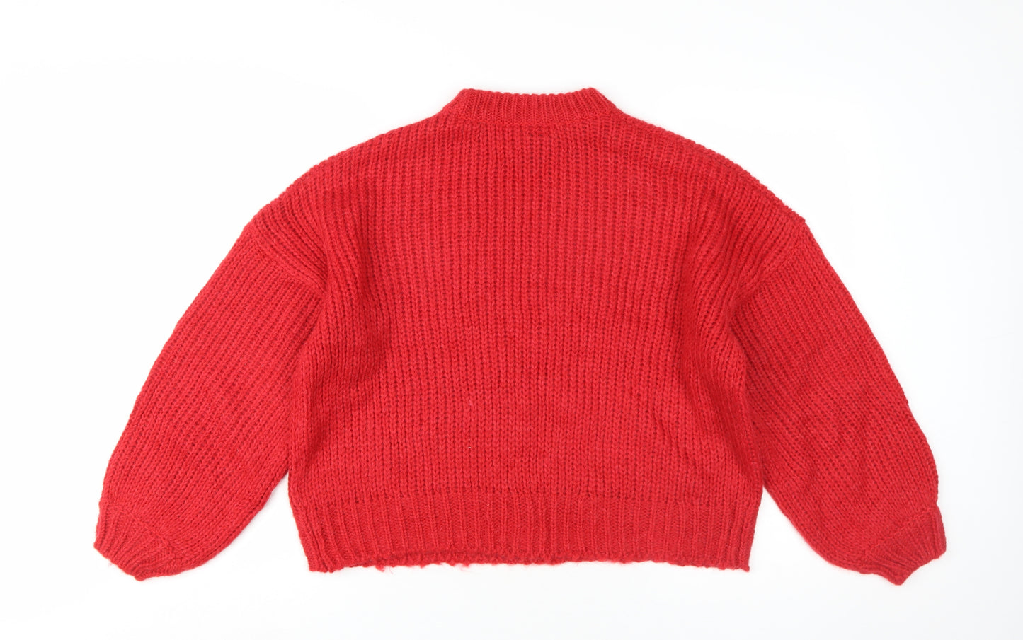 Urban Outfitters Women's Red Mock Neck Pullover Jumper