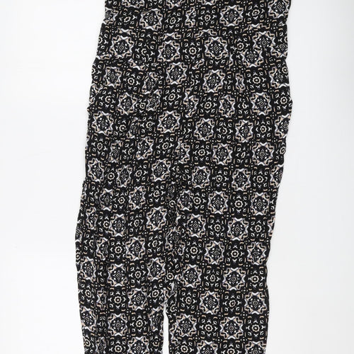 Wallis Women's Black Geometric Jumpsuit Size 12