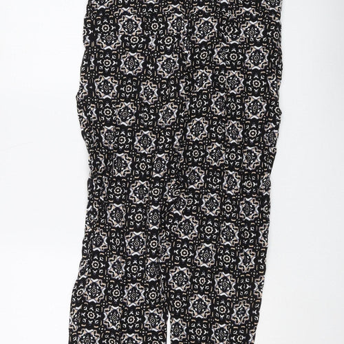 Wallis Women's Black Geometric Jumpsuit Size 12