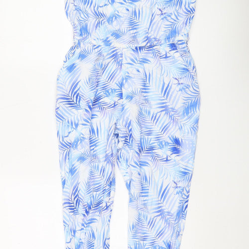 H&M Girls Blue Floral Jumpsuit - Size 14 Years, Sleeveless